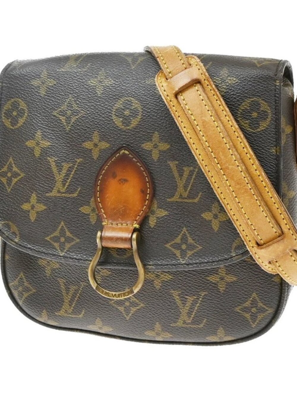LOUIS VUITTON Saint Cloud MM Shoulder Bag Monogram Leather Brown M51243 36KE156